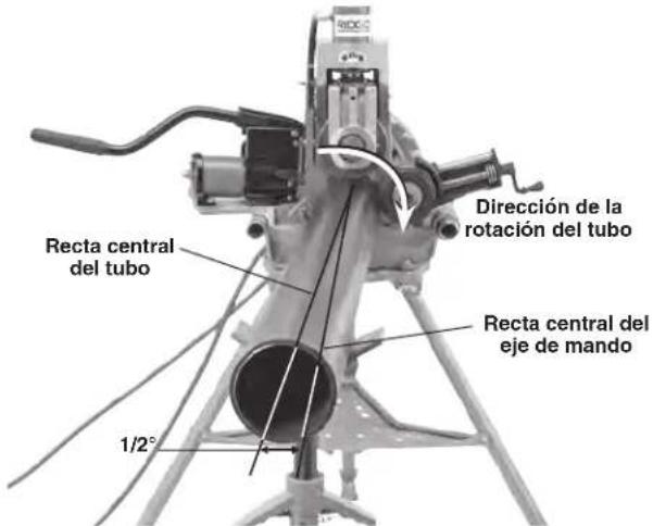 RIDGID 918-5 - Colocación del tubo en la ranuradora a rodillos - 3