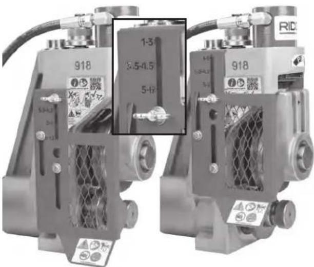 RIDGID 918-5 - Einrichten der einstellbaren Schutzeinrichtung - 1