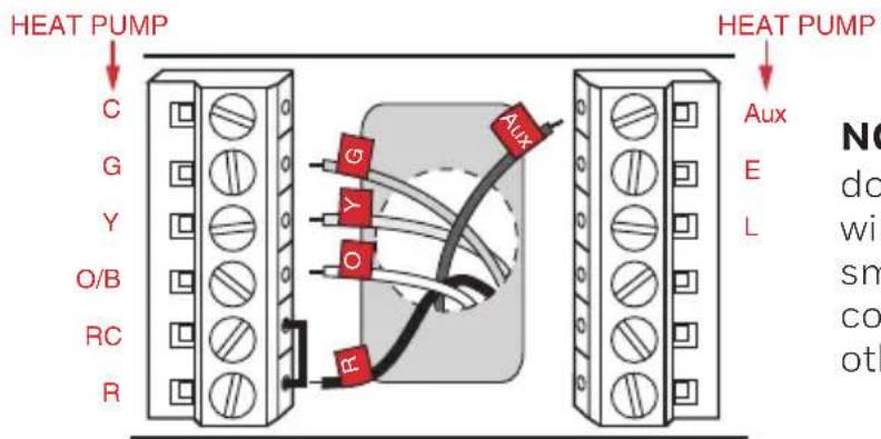 HONEYWELL RTH7600D - Alternate Wiring (Heat Pump) - 1