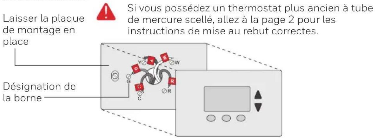 HONEYWELL RTH7600D - Retirer l'ancien thermostat - 1