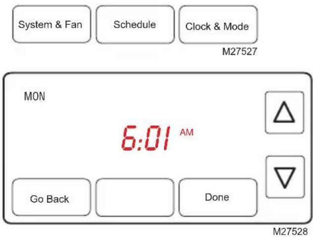HONEYWELL RTH7600D - Clock setting - 1