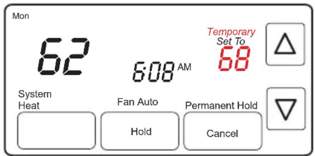 HONEYWELL RTH7600D - Program schedule override (permanent) - 1