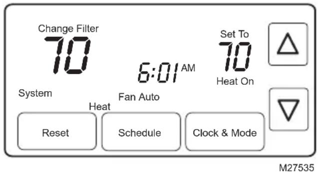 HONEYWELL RTH7600D - Filter reminder - 1