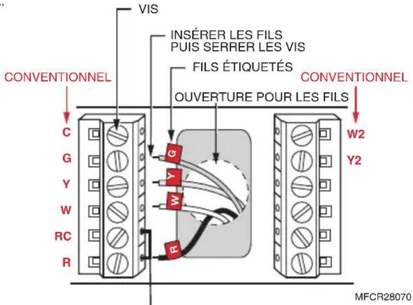 HONEYWELL RTH7600D - Raccorder les fils - 1