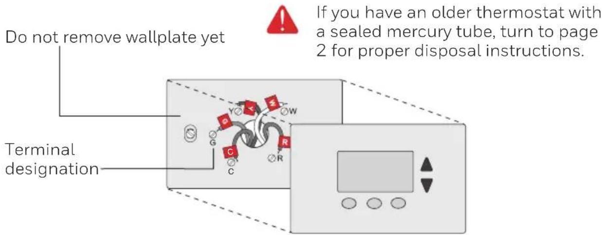 HONEYWELL RTH7600D - Remove Old Thermostat - 1