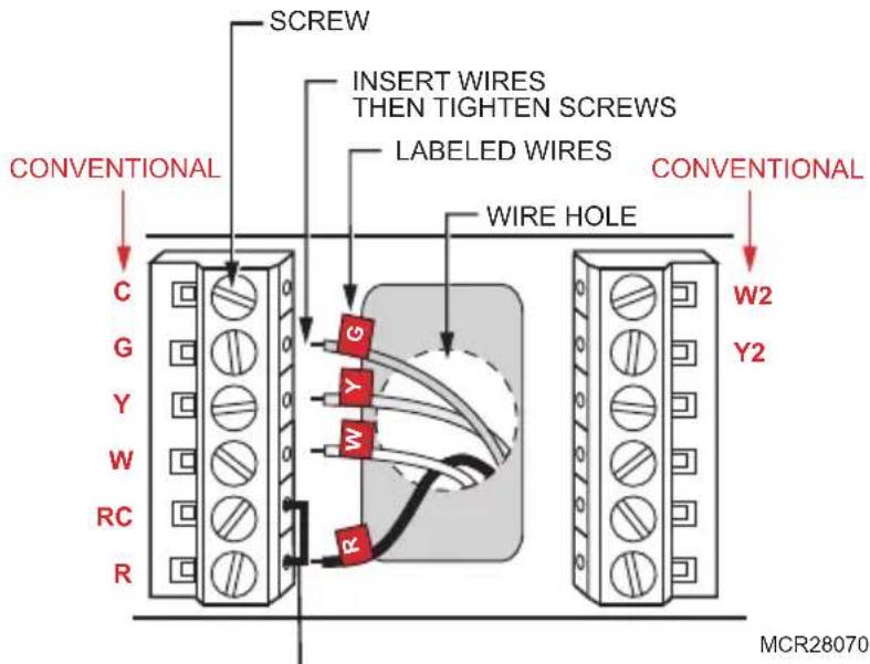 HONEYWELL RTH7600D - Connect Wires - 1