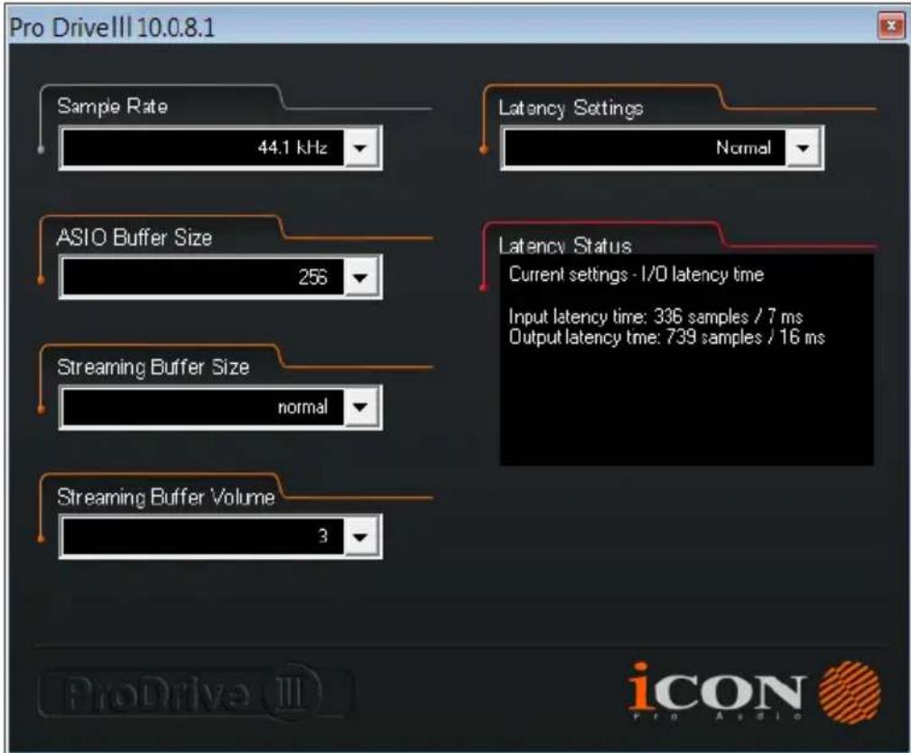 icon Mobile·R ProDrive III - Configuration (fréquence d'échantillonnage et latence) - 1