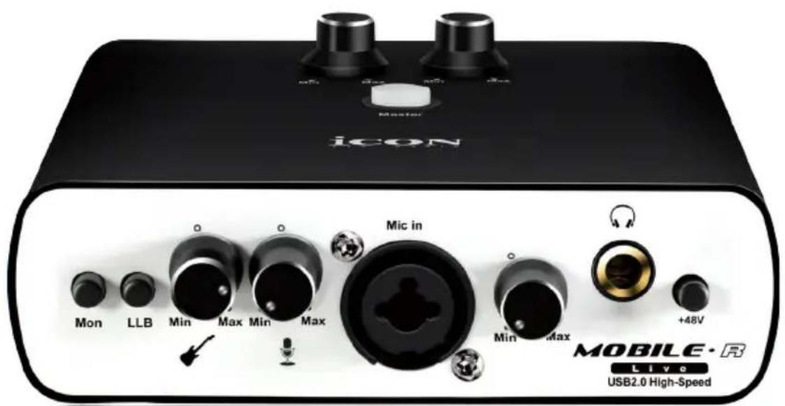 ICON Mon LLB Min Max Min Max Mic in Min Max +48V MOBILE·R Live USB2.0 High-Speed