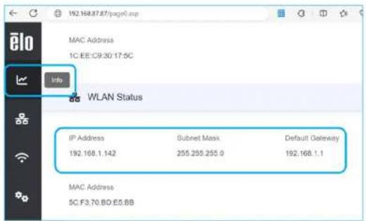 ELO 4304L - Réglage de l'adaptateur Wi-Fi Page web locale - 3