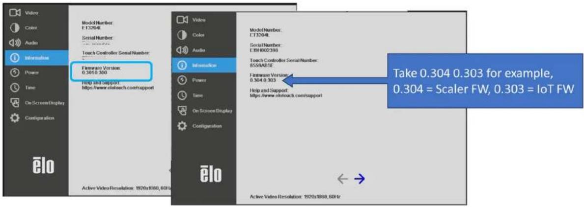 ELO 4304L - Vérifiez la version du FW et le résultat de la mise à jour - 1