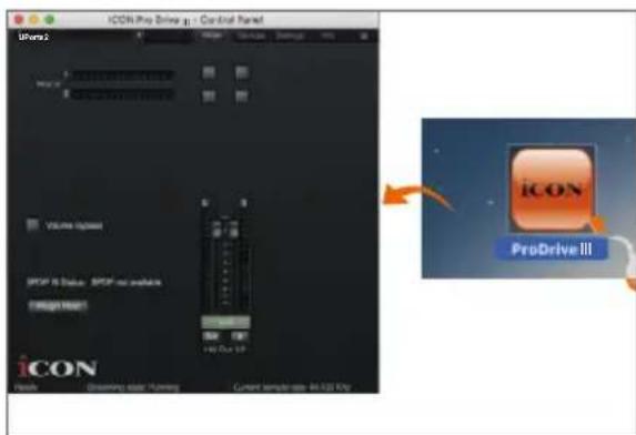 iCON Pro Drive 1.1 Control Panel iCon Volume Options RDP ID Status: RDP not available E qwen pht iCON ProDrive III