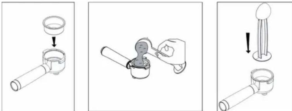 Klarstein Furore - b) Preparation of an espresso coffee with coffee powder - 1