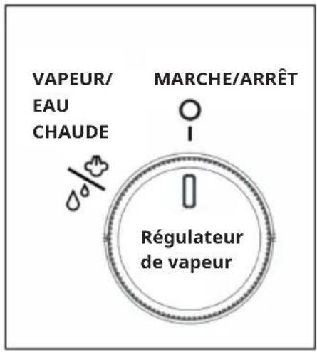 VAPEUR/ EAU CHAUDE MARCHE/ARRÊT Régulateur de vapeur