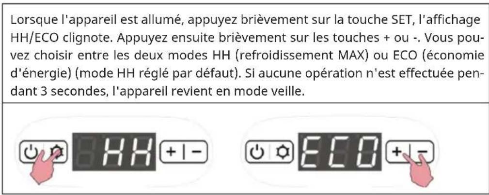 Klarstein SwiftFrost - Réglage du mode de refroidissement et d'économie d'énergie - 1