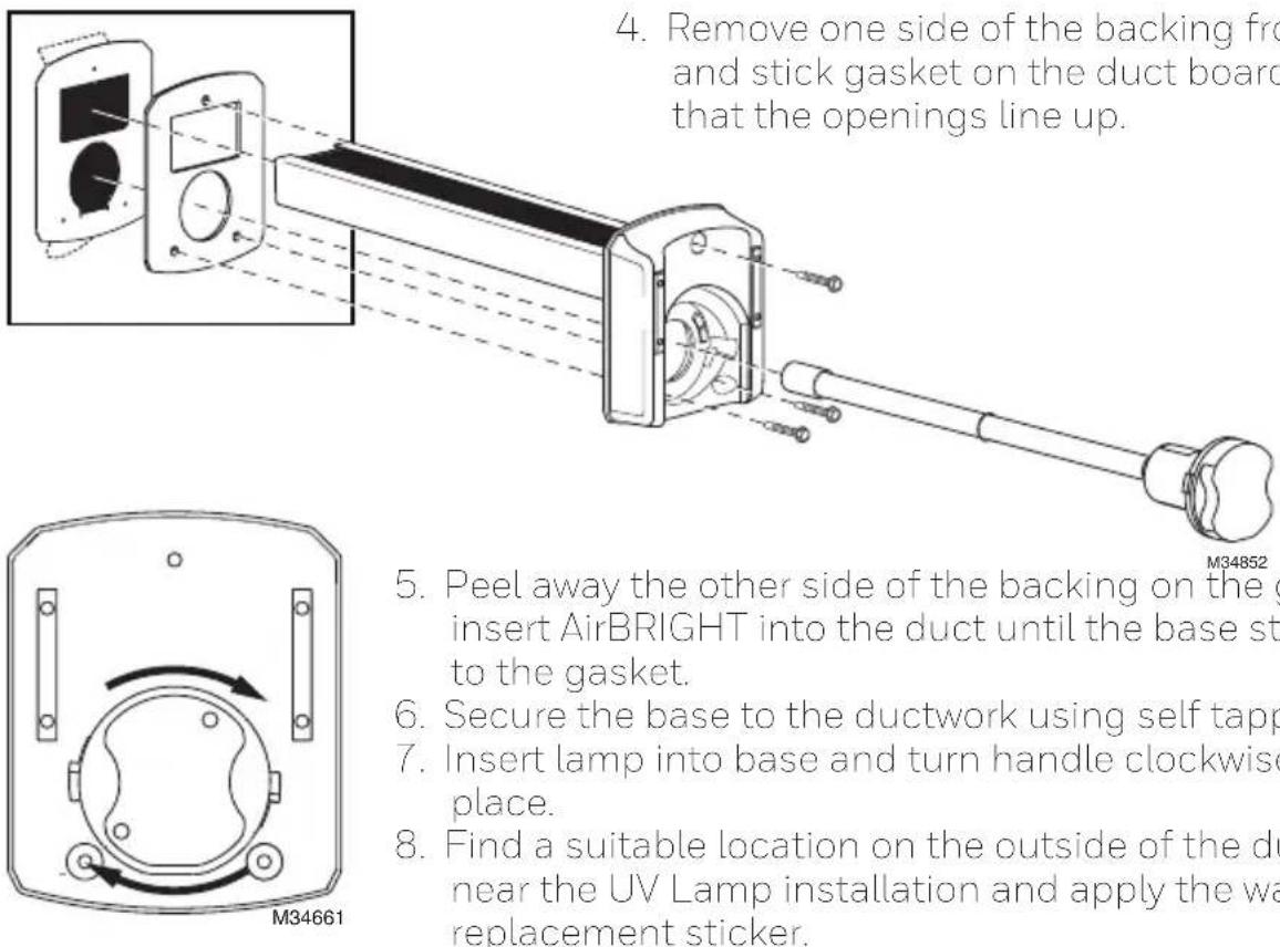 HONEYWELL UV2400XBAL1/U - Duct Board Mounting: For Duct Board Applications Only - 5