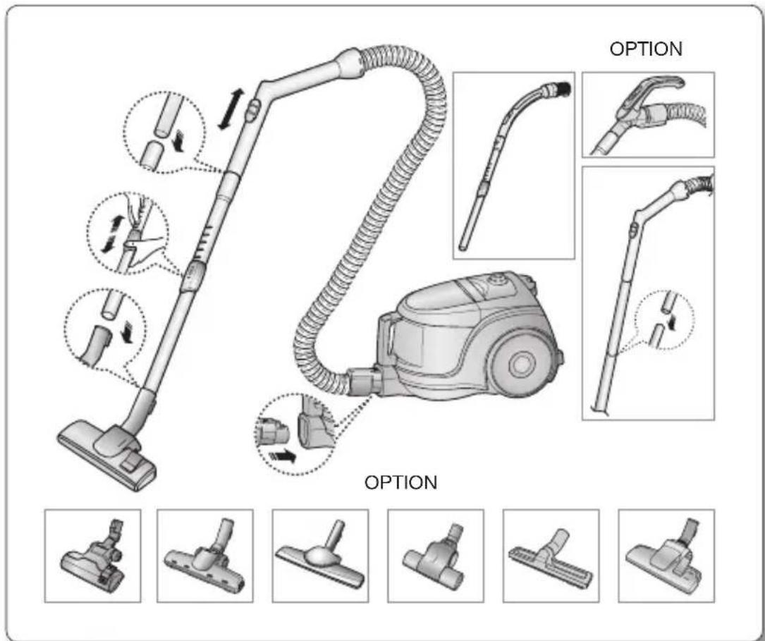 SAMSUNG SC45W0 - assembling the cleaner - 1