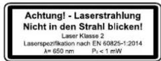 SCHEPPACH JS810 - Attention : Rayon laser Ne pas regarder le rayon Classe de laser 2 - 1