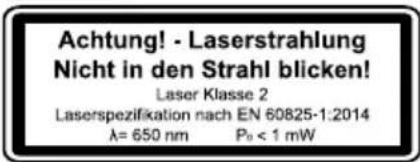 SCHEPPACH HM140LST - Attention : Rayonnement laser Ne pas regarder le rayon Classe de laser 2 - 1