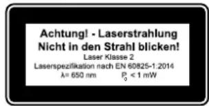 SCHEPPACH HM100LU - Achtung: Laserstrahlung Nicht in den Strahl blichen Laserklasse 2 - 1