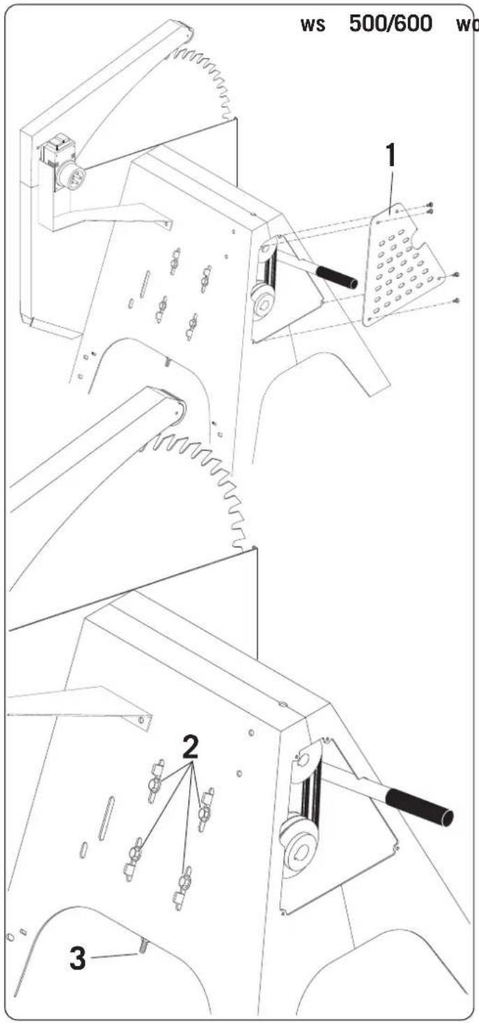 SCHEPPACH Wox d 500 - Check resp. exchange V-belts as follows: - 1