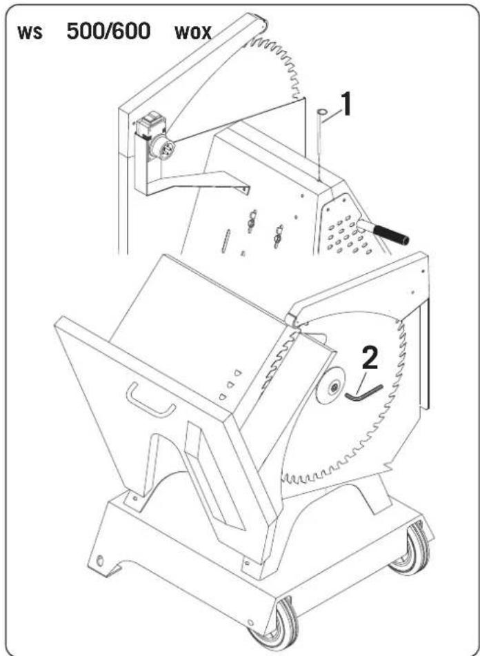 SCHEPPACH Wox d 500 - Sahanterän vaihto - 2