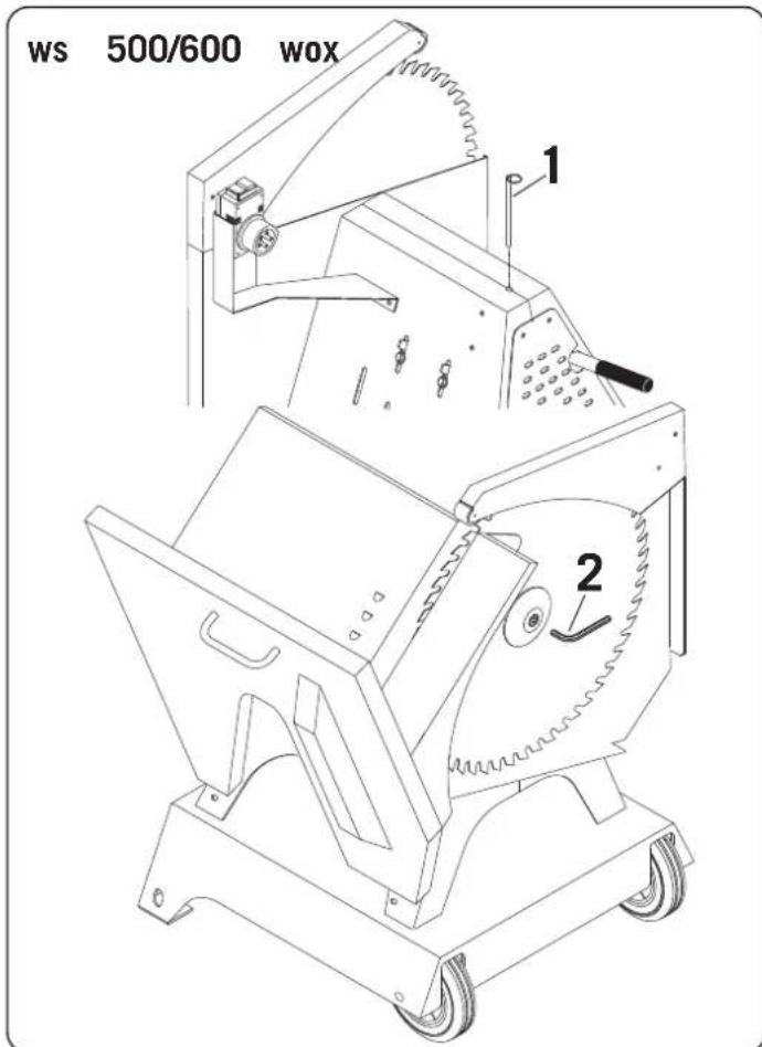 SCHEPPACH Wox d 500 - Remplacement de la lame de scie - 2