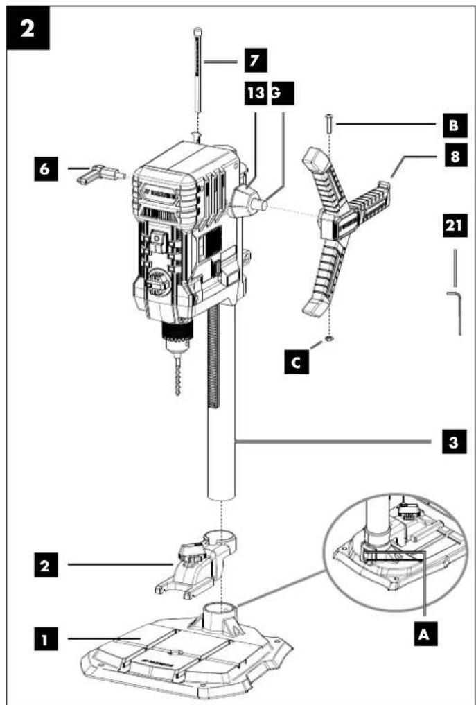 PARKSIDE PTBM 710 B2 - PERCEUSE À COLONNE - 1