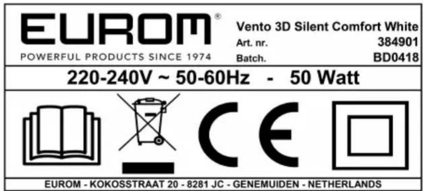 Eurom Vento 3D Silent Comfort - VORSICHT - 2