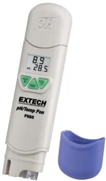 PH 8.9 ATC 28.5 HLD PWR CAL EXTECH pH/Temp Pen PH60