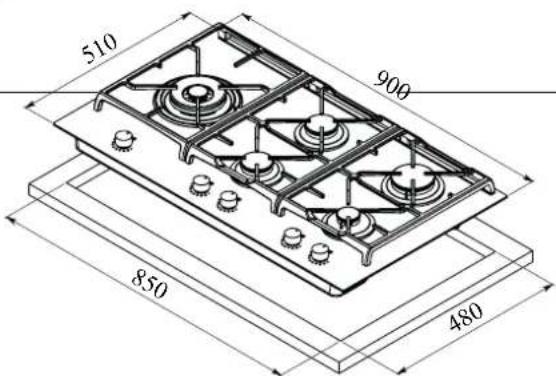 Pando PGA-4261 - DIMENSIONS OF THE PLATES - 3