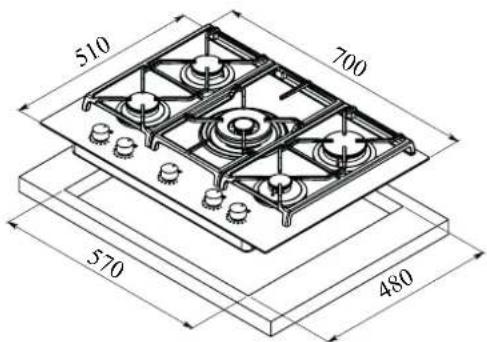 Pando PGA-4261 - DIMENSIONS OF THE PLATES - 2