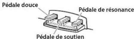 Pédale douce Pédale de résonance Pédale de soutien