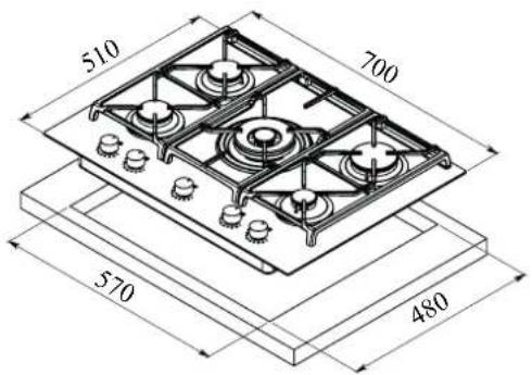 Pando PGA-4371 - DIMENSIONS OF THE PLATES - 2