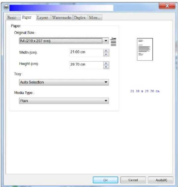 AVISION AM3321w - L'onglet Papier - 1