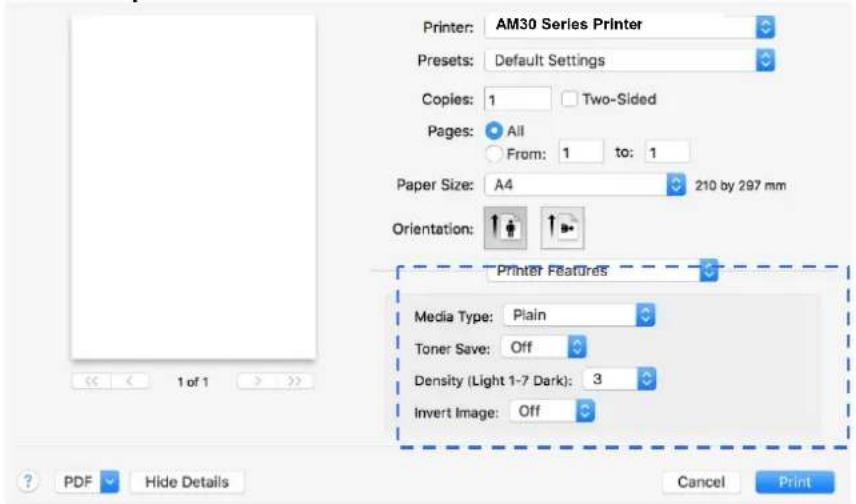 AVISION AM3321w - Choix des options d'impression - 12