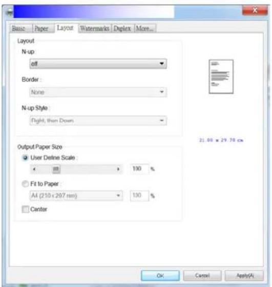 AVISION AM3321w - L'onglet Mise en page - 1