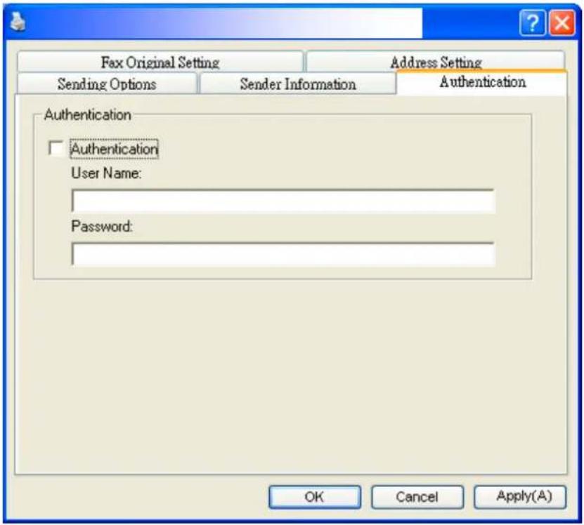 AVISION AM3321w - L'onglet Authentication - 1