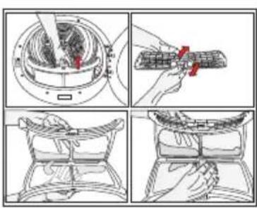 WHIRLPOOL C WD 95M WBR FR - Filtre à fibres / surface intérieure de la porte de chargement - 1