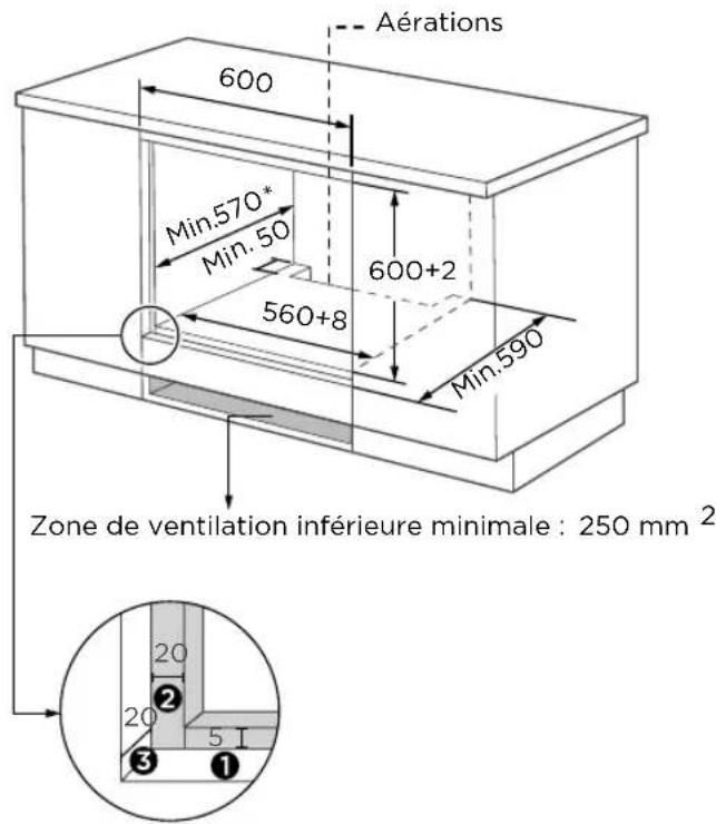 TEKA HCB 6170 SS - Schéma de placard (Placard au sol) - 3