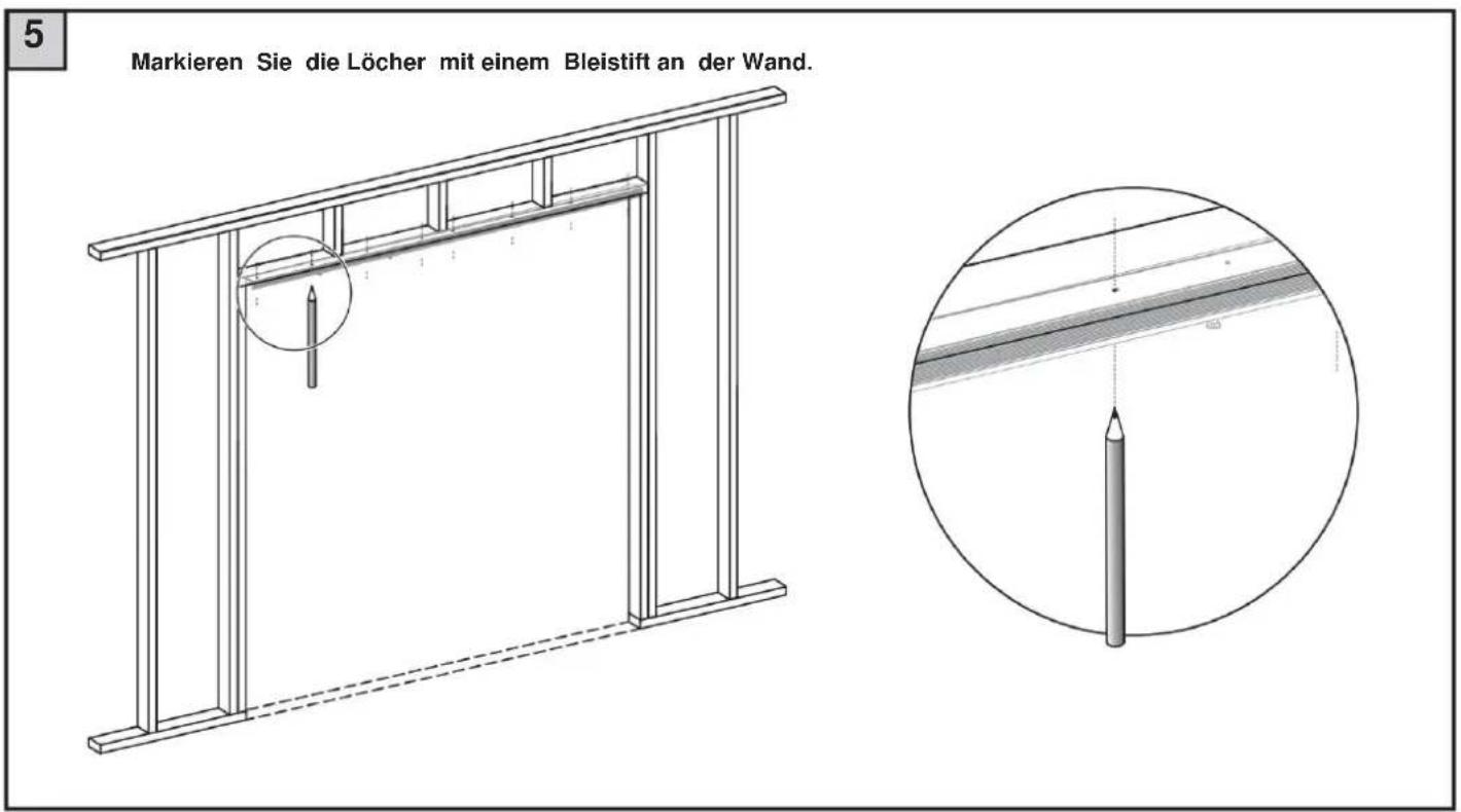 Vevor YMXT-XC39-5 - Zlehen Sile mit Kreide eine Lhie auf dem Boden, gleichmabig mit den Seitentposten. - 6