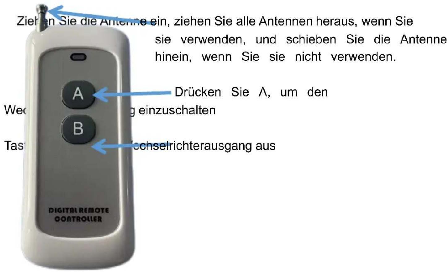 Vevor TM5000 - ●Gebrauchsanweisung für die Funkfernbedienung. - 1