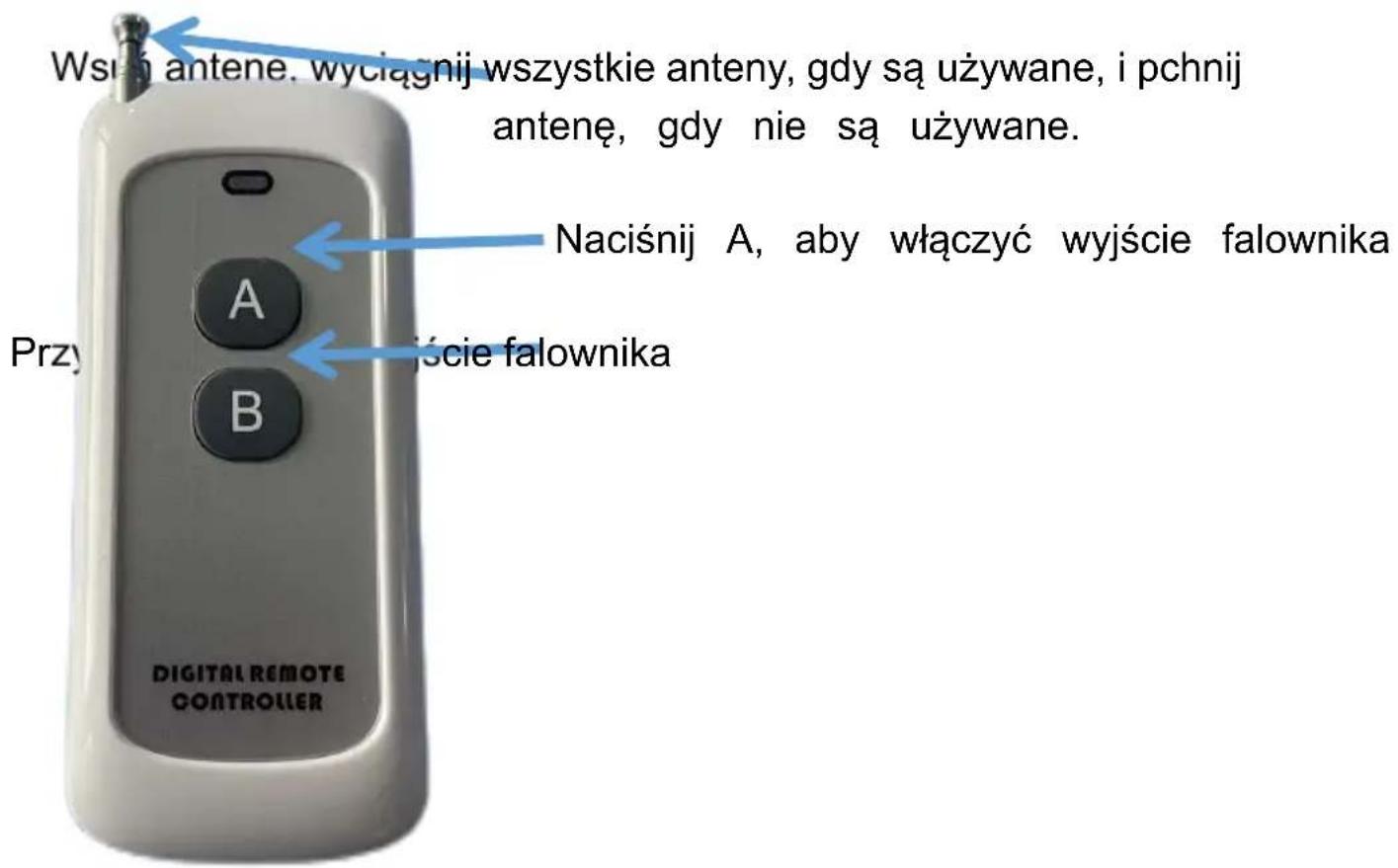 Vevor TM5000 - - Instrukcja obsługi pilota bezprzewodowego. - 1