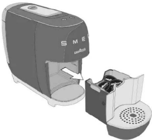 Lavazza A Modo Mio SMEG - NETTOYAGE DU TIROIR À CAPSULES USAGÉES ET DU TIROIR RAMASSE-GOUTTES - 1