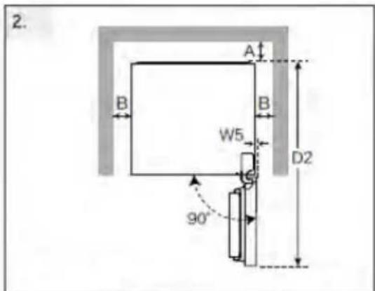 CANDY CNCQ2T518DB - Empfohlener Platzbedarf - 2