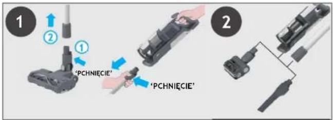 HOOVER HF310P 001 - Aby używać produkt w trybie Powyżej Podłogi: - 1