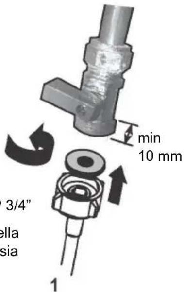 CANDY CIP 3D9E0B - Collegamento del tubo flessibile di carico all'acqua fredda - 1