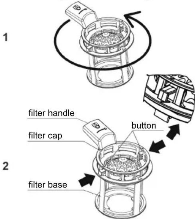 CANDY CIP 3D9E0B - Removing and cleaning the filter - 1