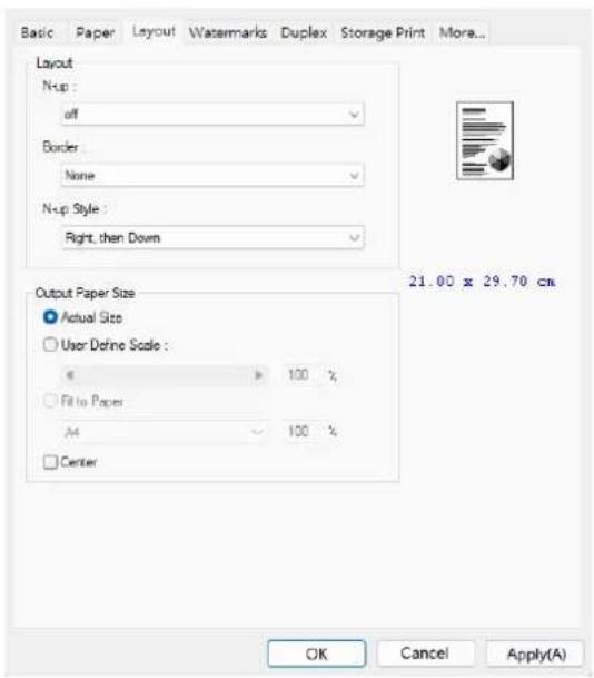 AVISION AM4032iw - L'onglet Mise en page - 1