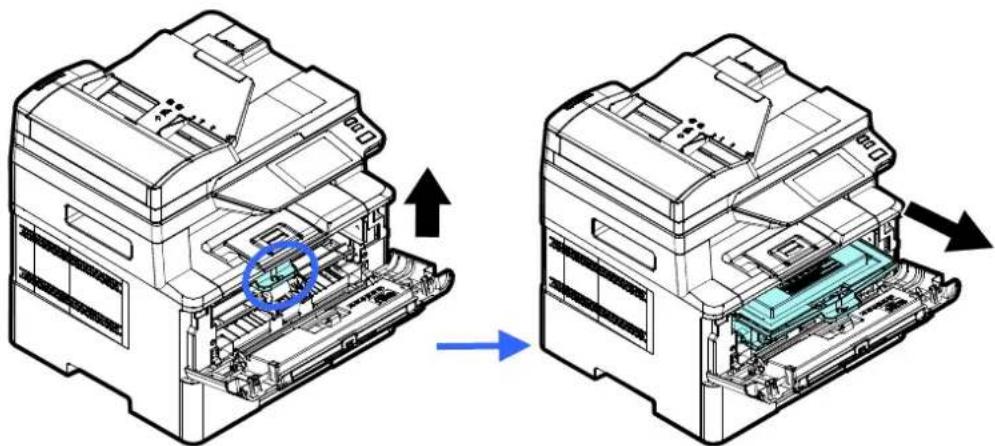 AVISION AM4032iw Plus - Retrait de l'ensemble tambour et cartouche de toner - 2