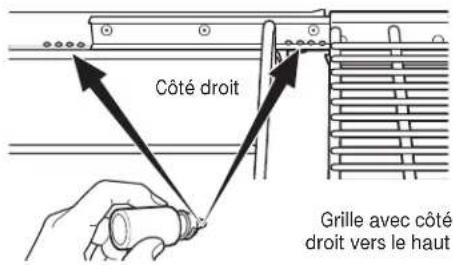 Côté droit Grille avec côté droit vers le haut
